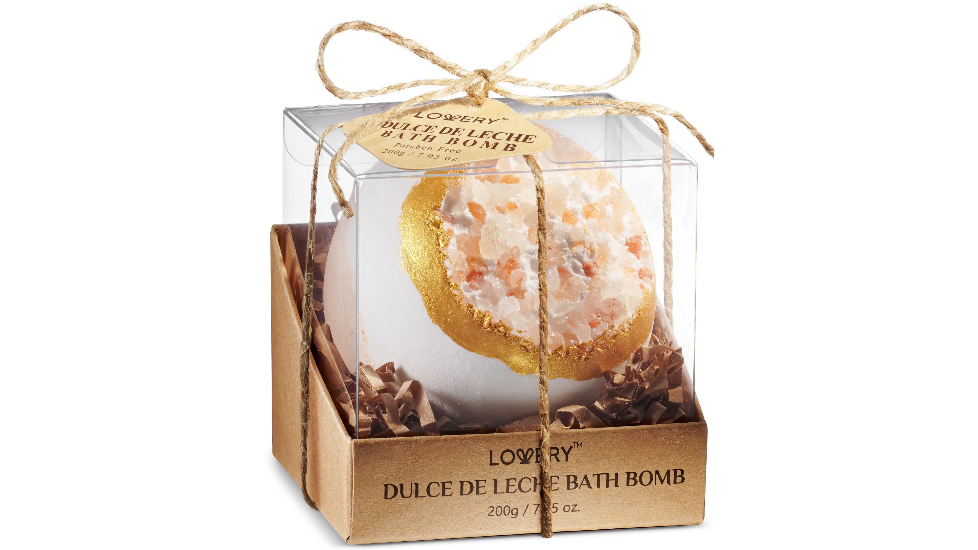 Lovery Handmade Dulce De Leche Bath Bomb, Extra Large Body Care Ball, 7oz