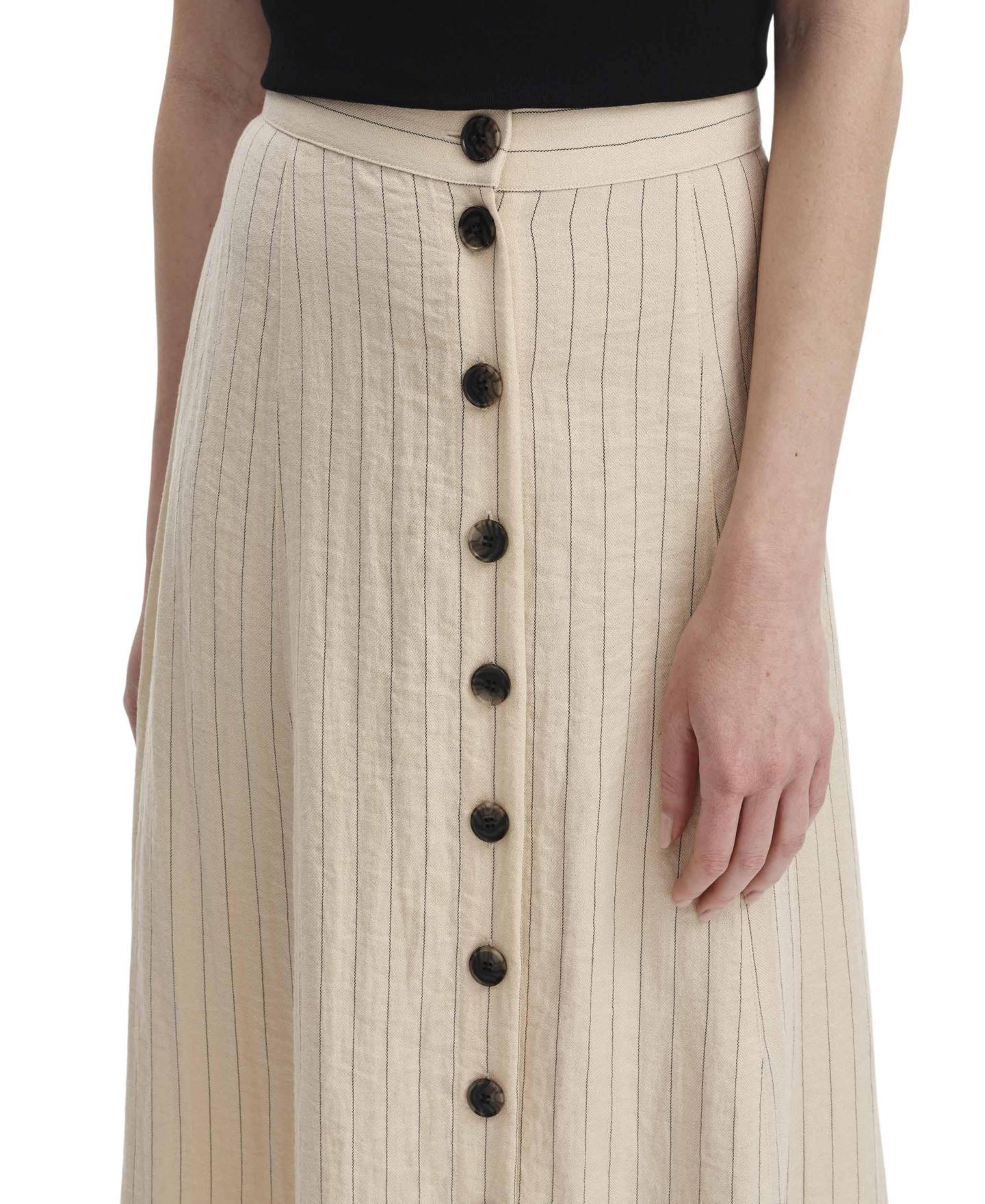 Женская юбка Finery London Frances Stripe Midi A-Line, цвет: Бежевый полосатый — фото 5