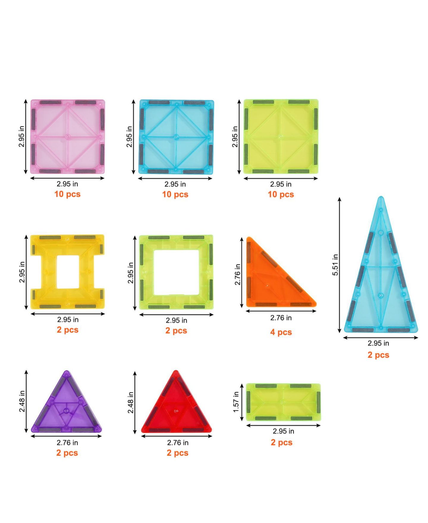 Детский конструктор SUGIFT Magnetic Building Tiles 32-Piece Building Set, Ages 3+, цвет: Open Miscellaneous — фото 8