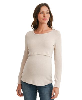 Maternity Nursing Brushed-Knit Sweater