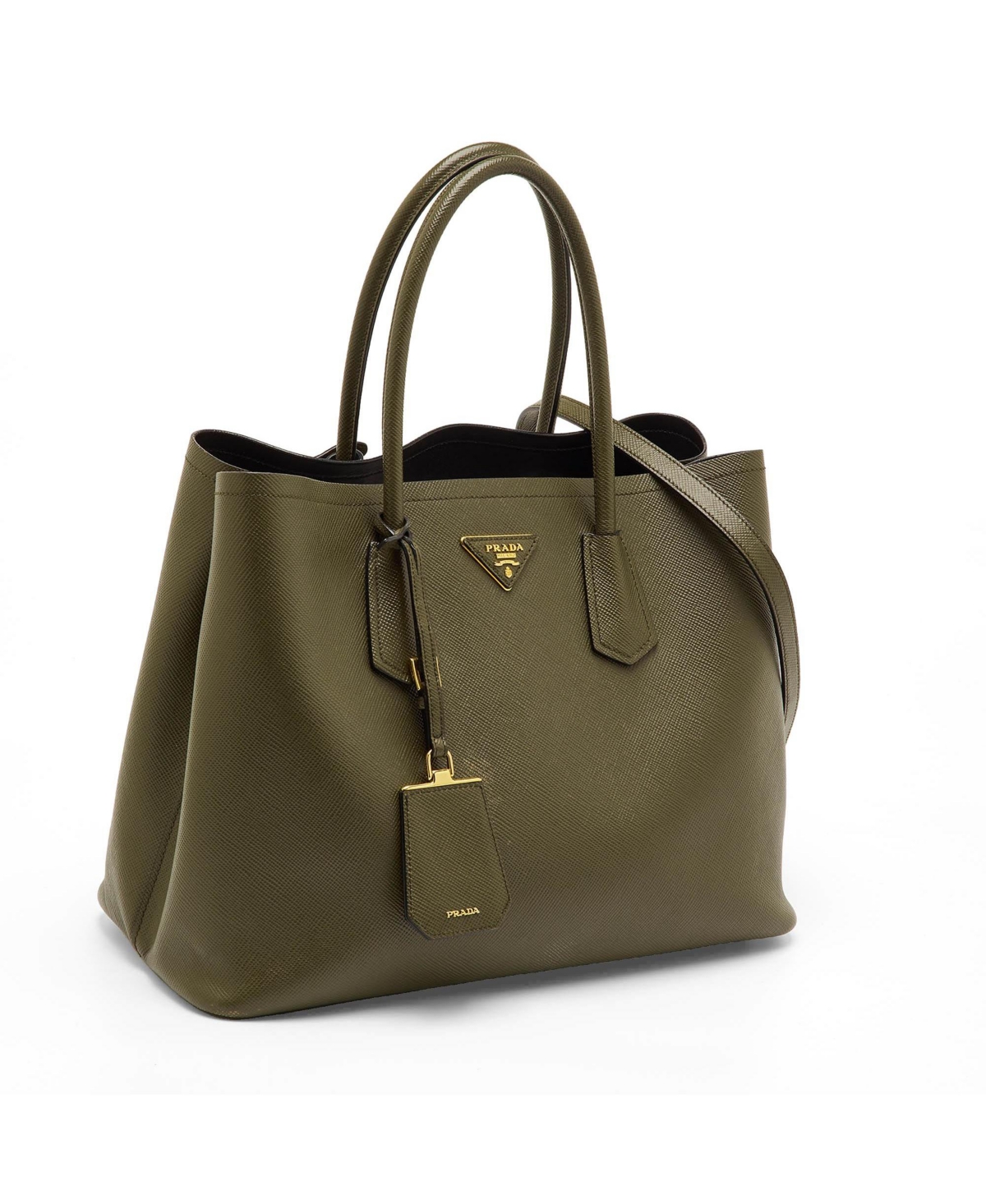 Pre-Owned Prada Women's Medium Saffiano Cuir Leather Double Tote