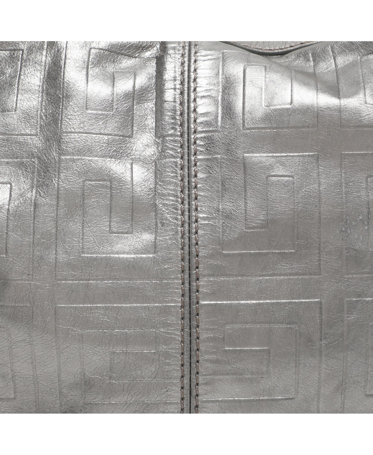 Pre-Owned Givenchy Women's Monogram Embossed Metallic Leather Hobo Bag