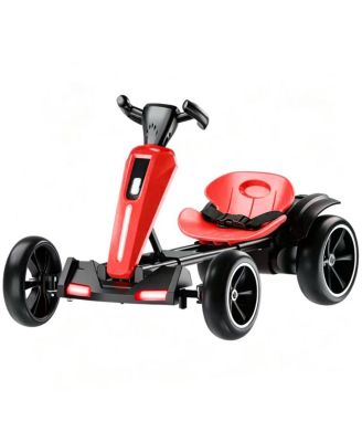12V Electric Kids Pedal Go Kart - Foldable Outdoor Ride On Toy with Adjustable Seat, 4 Non-Slip EVA Wheels, Boys Girls Ages 3-6