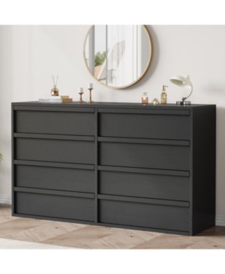 54" 8-Drawer Dresser for Bedroom, Modern Wide Chest of Drawers with Large Storage, Wood Organizer for Living Room, Entryway, Nursery
