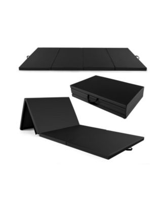 Folding Exercise Mat, 4 Panels, 10 x 4 ft PU Leather Surface