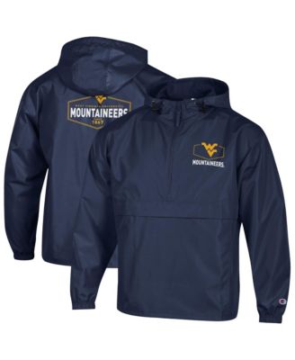 Men's Navy West Virginia Mountaineers Delay Packable Half-Zip Jacket