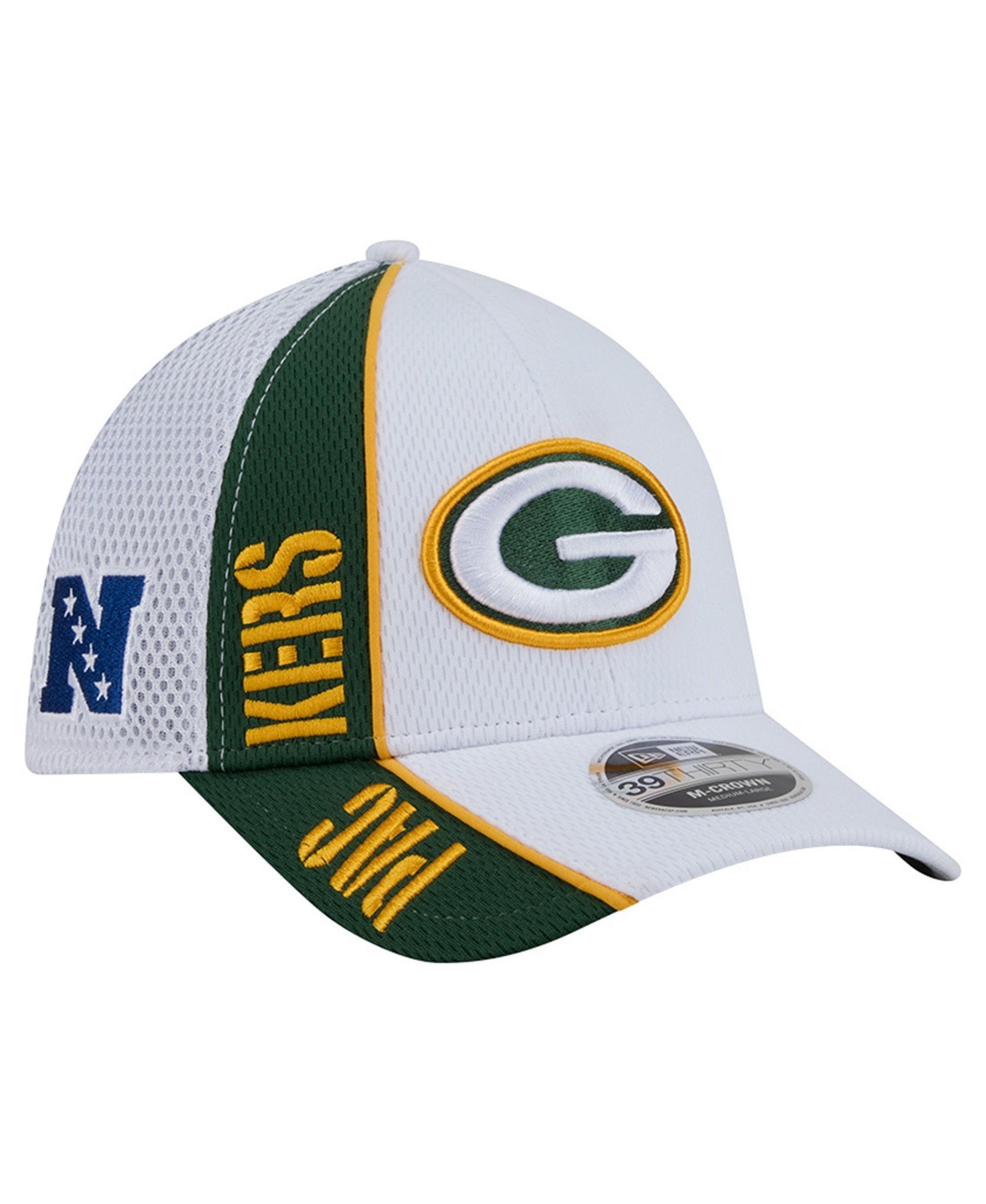 New Era Men's White/ Green Bay Packers Dash 39THIRTY Flex Hat