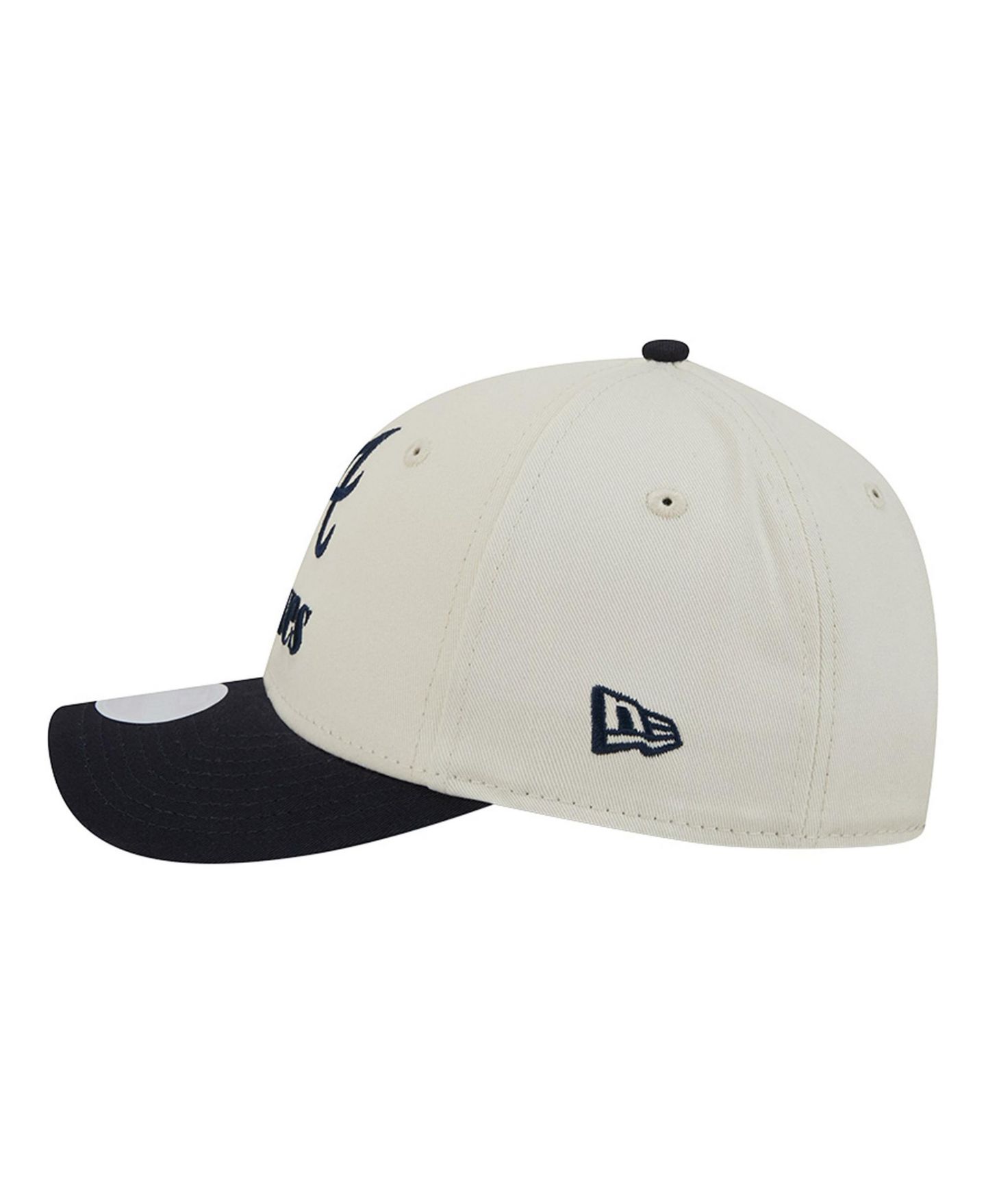 Женская кепка New Era Cream/Navy Atlanta Braves Primary 9FORTY M-Crown Adjustable Hat — фото 2