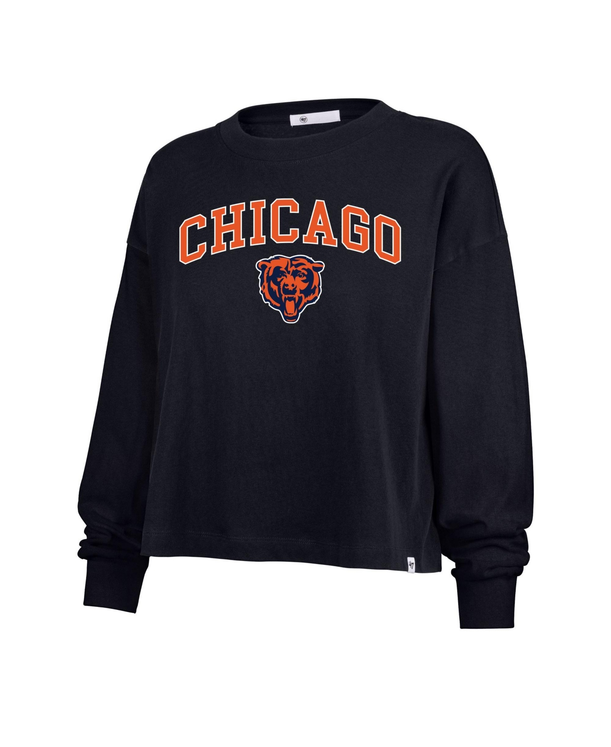 47 Brand Plus Size Chicago Bears Sydney Arch Game Screen Print Crewneck T-shirt In Navy