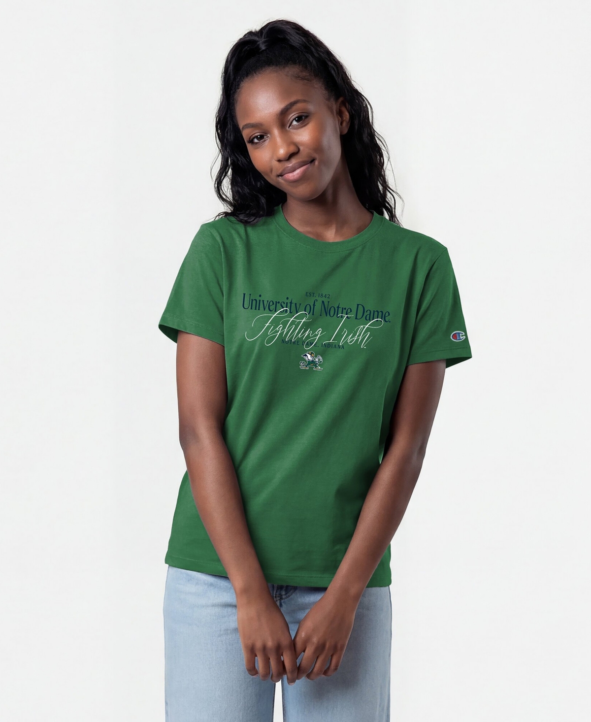 Champion Women's Notre Dame Fighting Irish Crewneck Graphic T-Shirt
