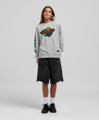 Women's Minnesota Wild Core 3-Hit Oversized Dropped-Shoulders Sweatshirt