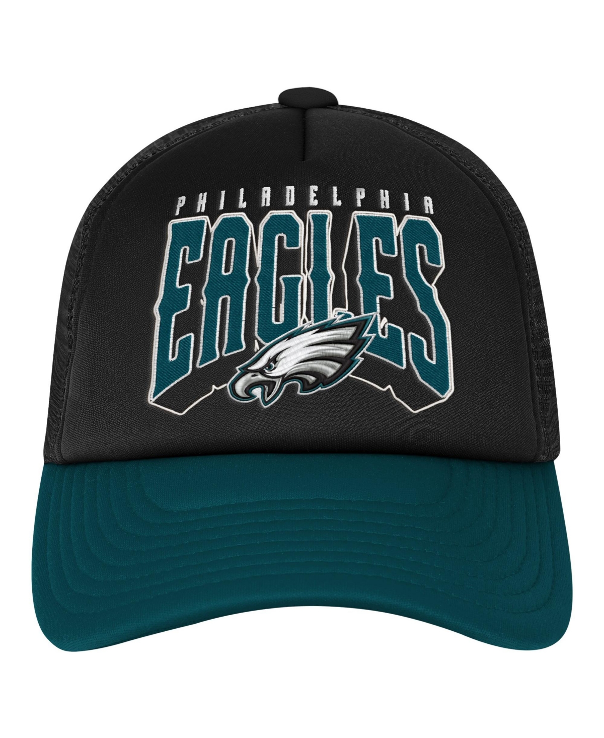 Outerstuff Big Boys' and Girls' Philadelphia Eagles Handoff Foam Front Panel Adjustable Trucker Hat
