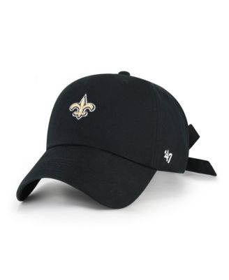 Women's Black New Orleans Saints Bow Back Clean Up Adjustable Hat
