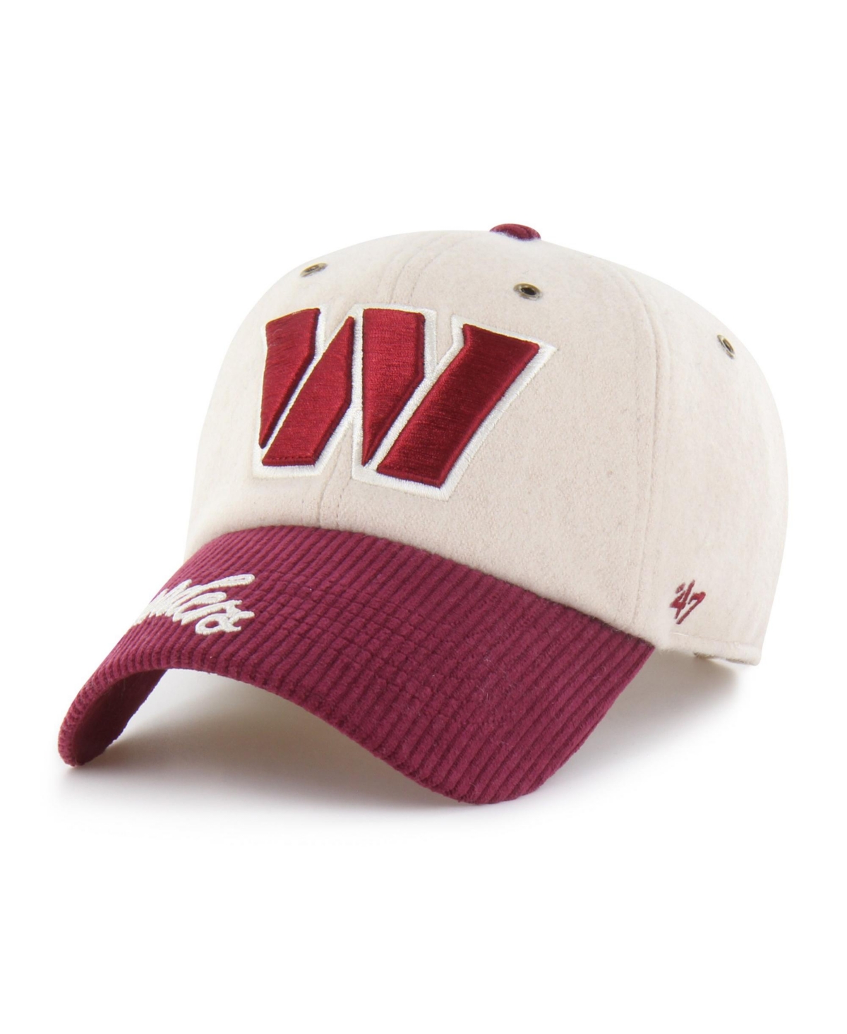 '47 Brand Women's Natural/Burgundy Washington Commanders Rope Script Clean Up Adjustable Hat
