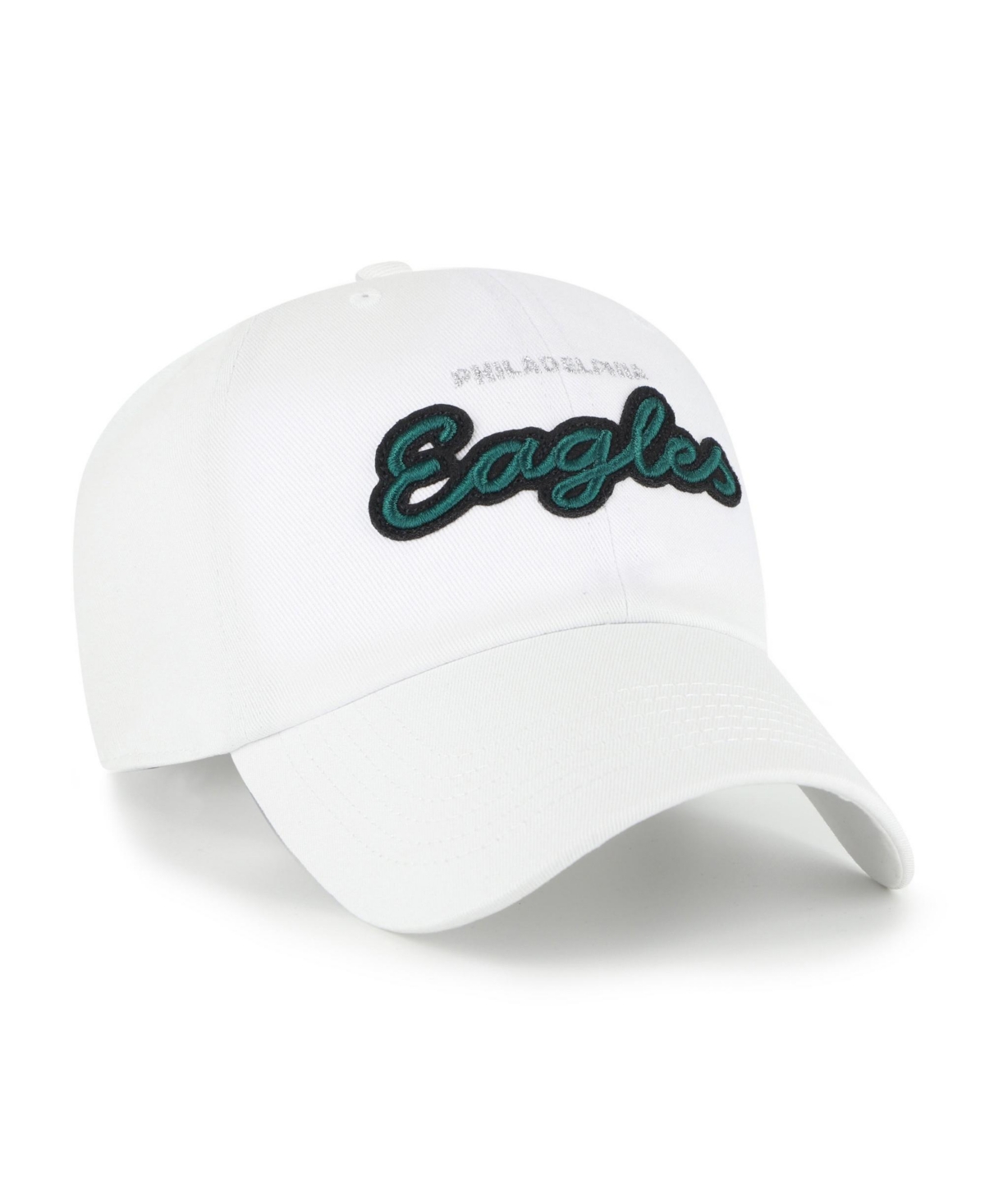 '47 Brand Women's White Philadelphia Eagles Trendy Script Clean Up Adjustable Hat