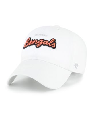 Women's White Cincinnati Bengals Trendy Script Clean Up Adjustable Hat
