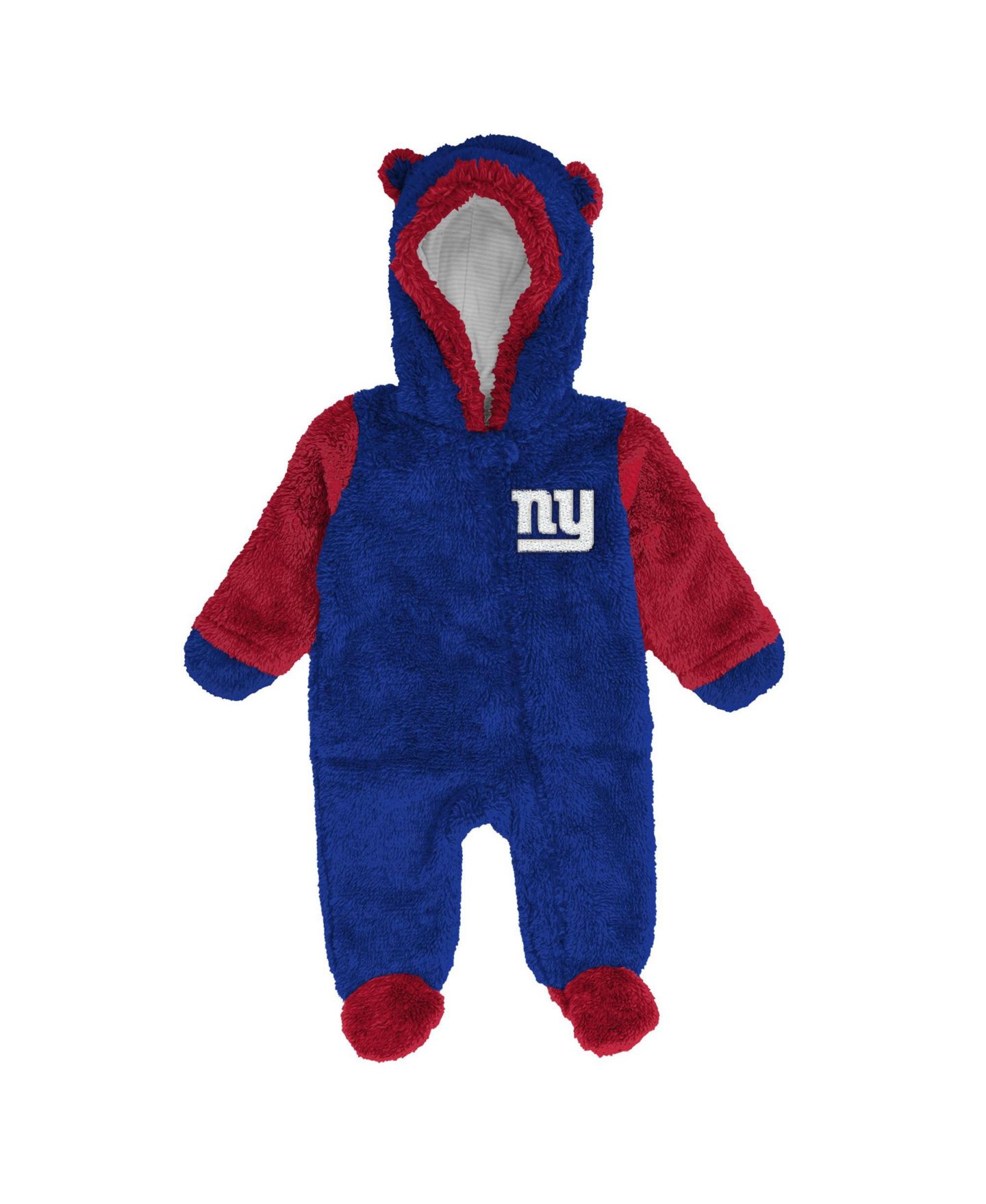 Outerstuff Baby Boys' and Girls' New York Giants Teddy Fleece Bunting Full-Zip Sleeper — фото 3