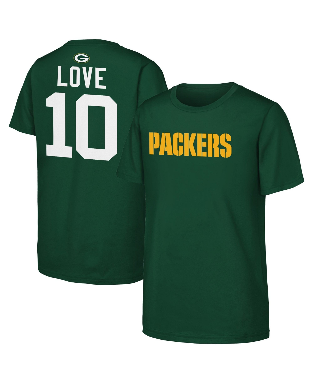 Outerstuff Boys' and Girls' Green Bay Packers Jordan Love Name Number T-Shirt