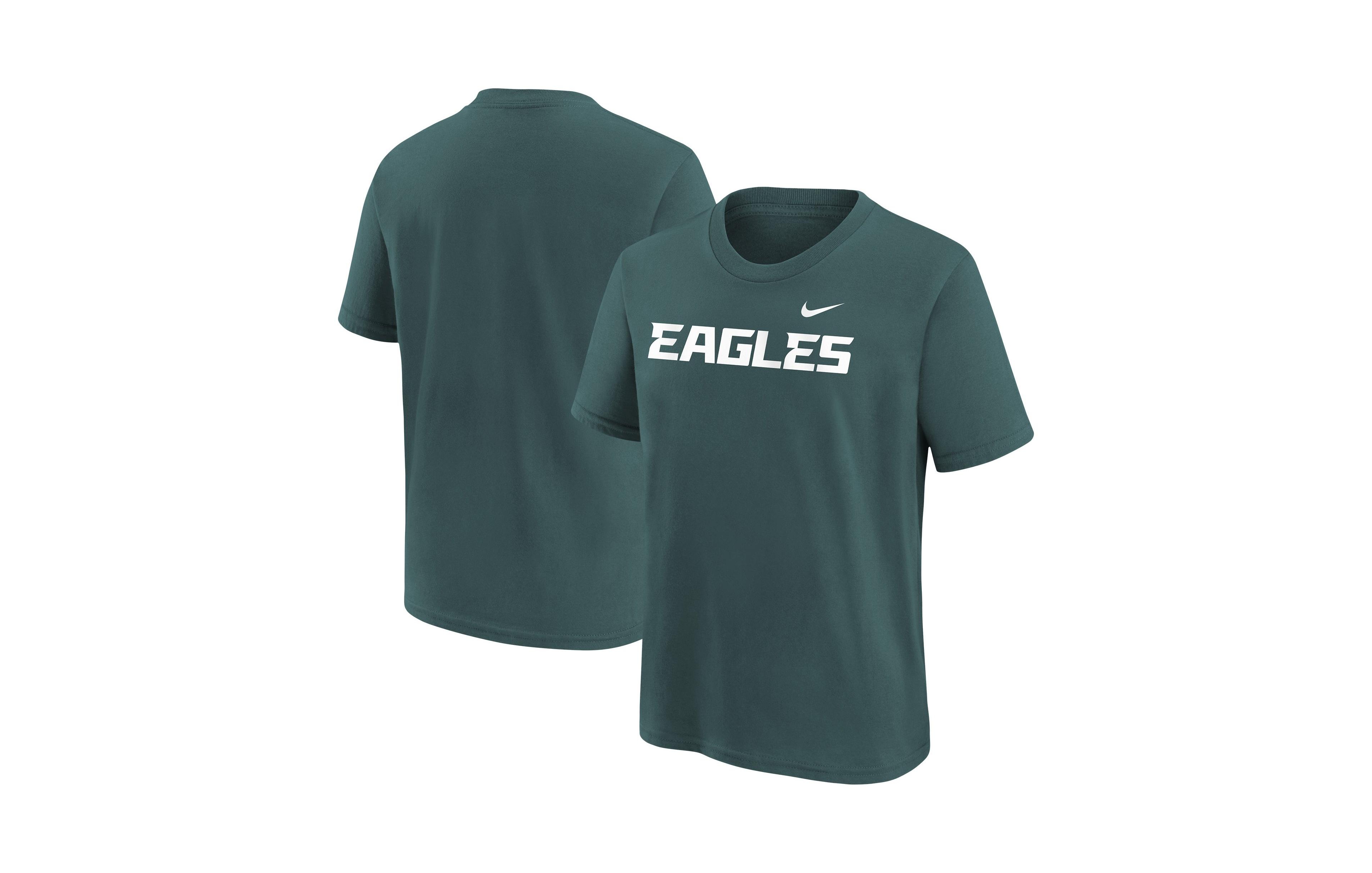 Nike Boys' and Girls' 4-16 Philadelphia Eagles Wordmark Screen-Print Graphics T-Shirt