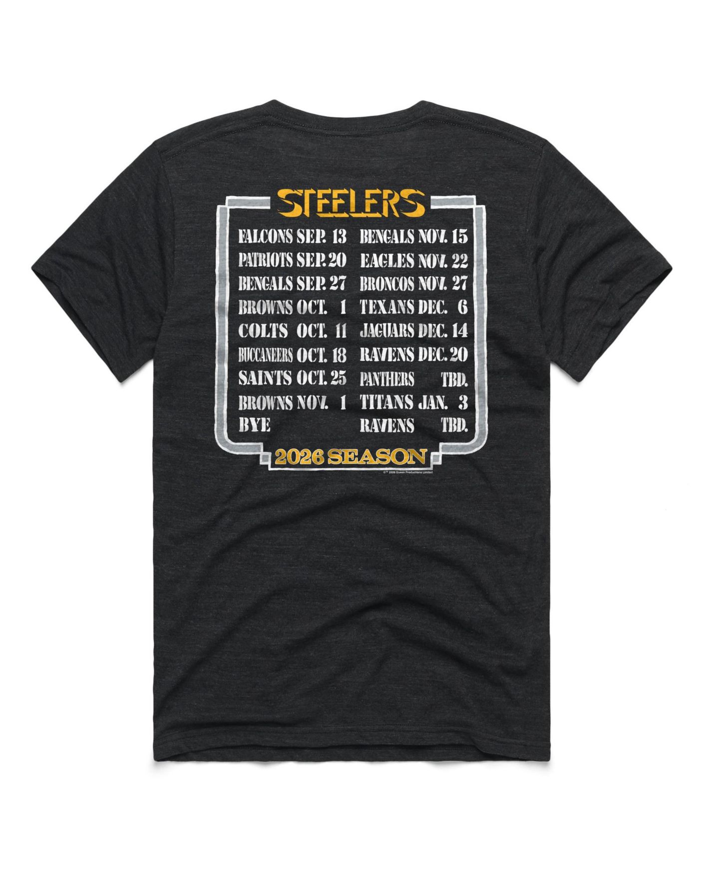 Футболка Homage Pittsburgh Steelers Schedule Queen Tri-Blend — фото 2