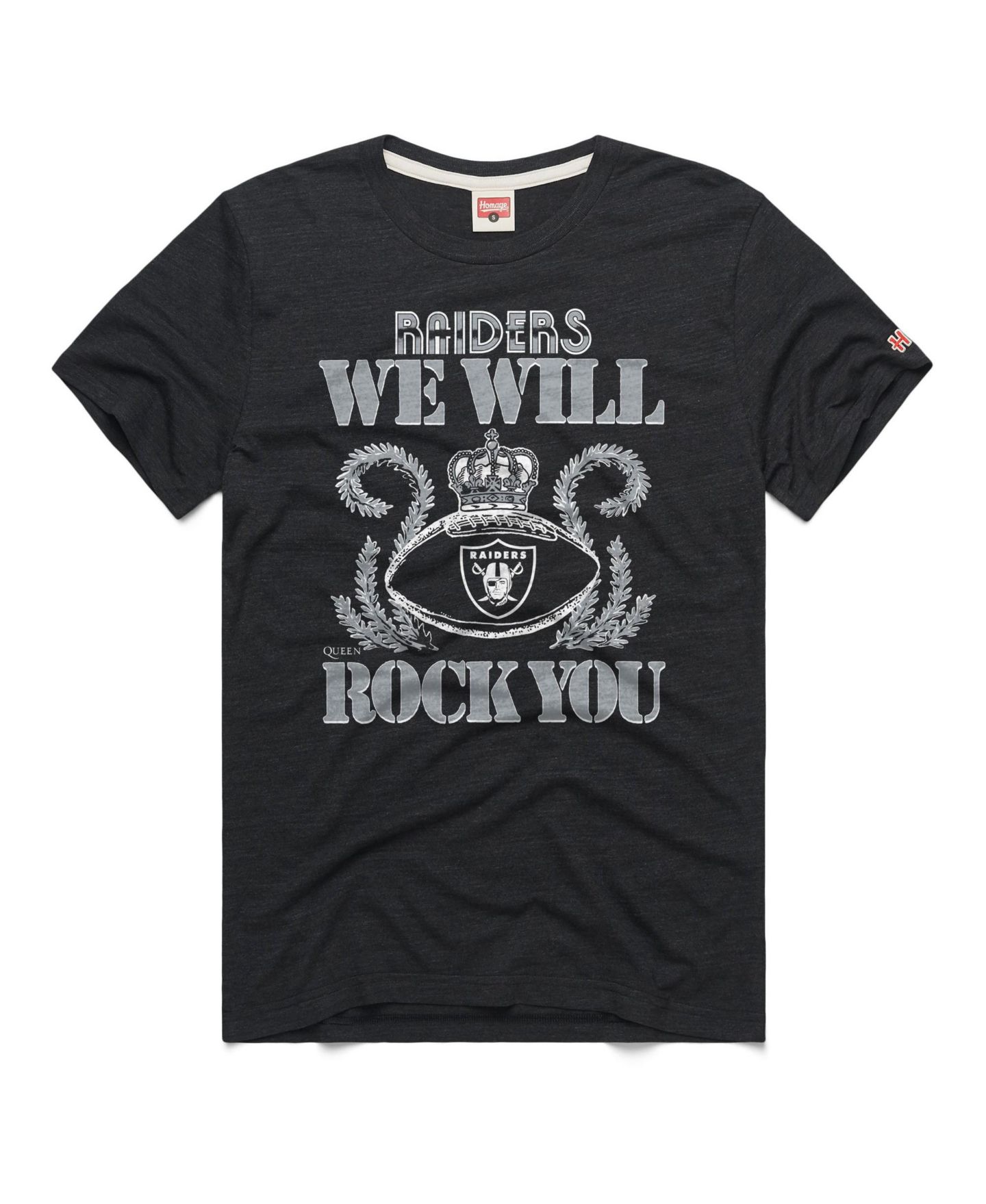 Футболка Homage Charcoal Las Vegas Raiders 2026 NFL Schedule Queen Tri-Blend — фото 3