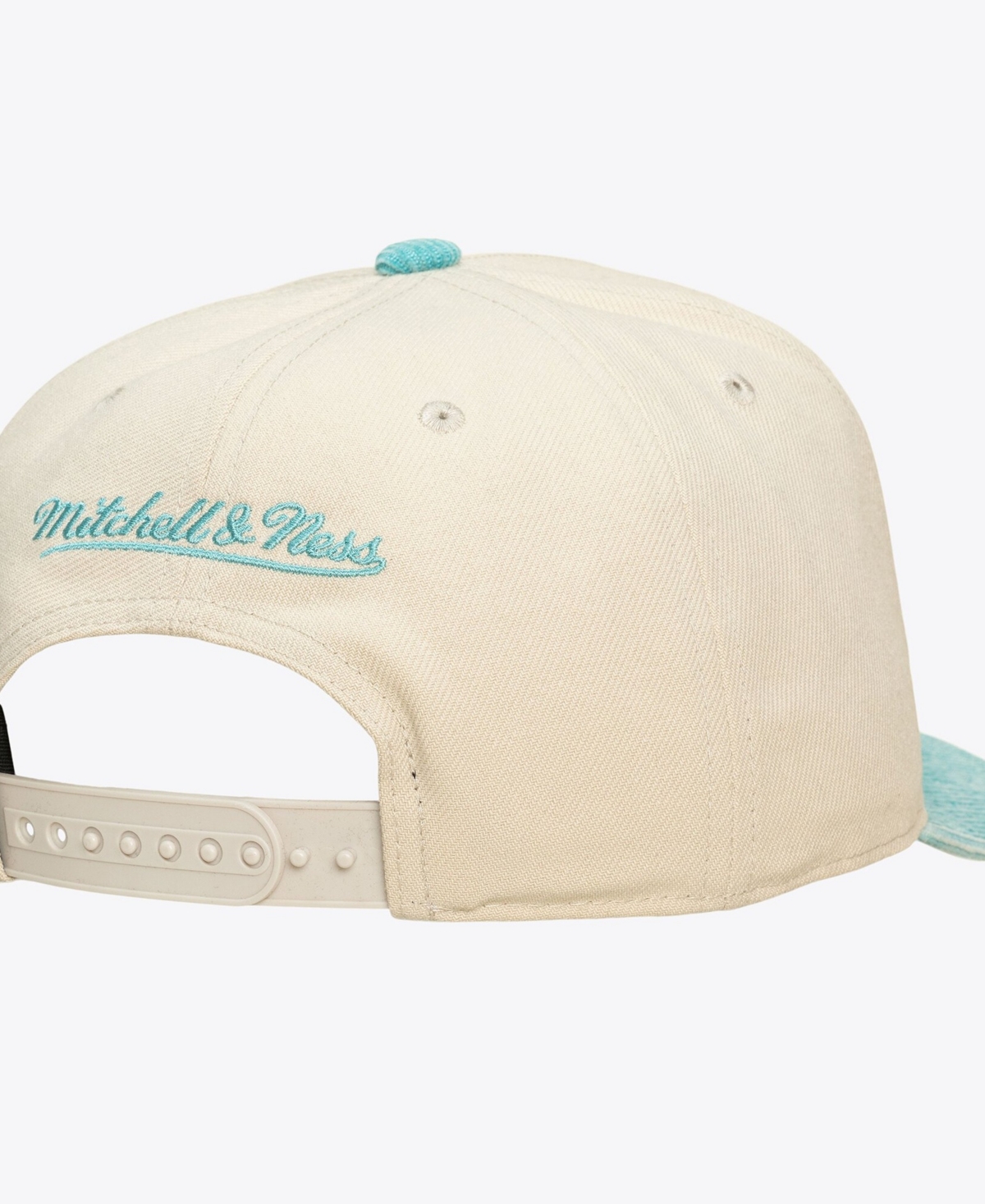 Mitchell & Ness Men's and Women's Cream/Teal Charlotte Hornets Faded Pro Snapback Hat