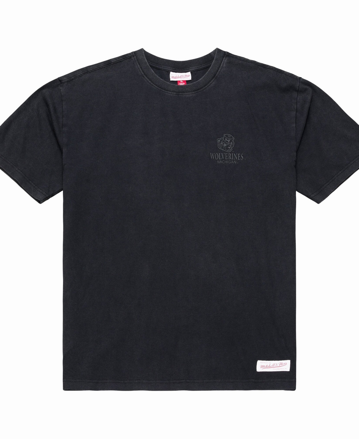 Mitchell & Ness Men's Black Michigan Wolverines Monochrome Icon T-Shirt
