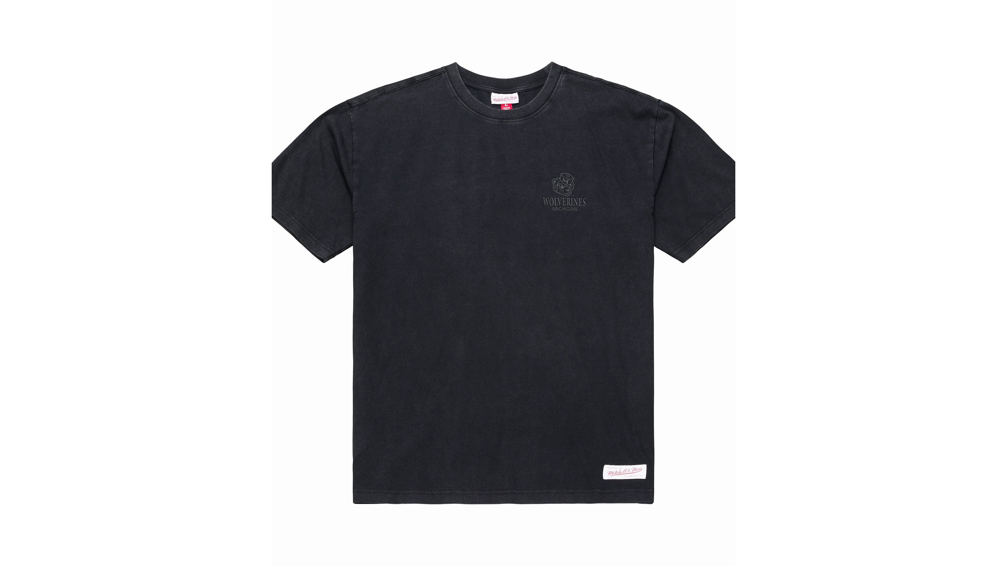 Mitchell & Ness Men's Black Michigan Wolverines Monochrome Icon T-Shirt