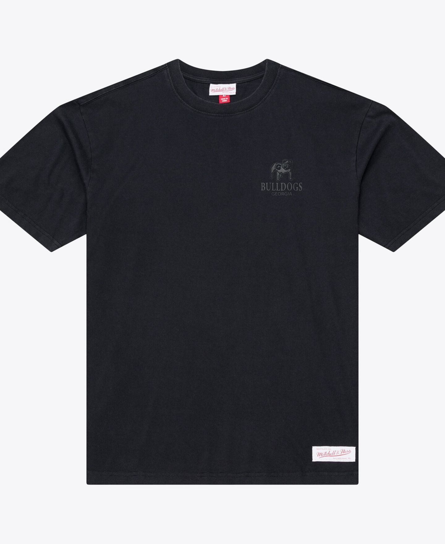 Мужская футболка Mitchell & Ness Black Georgia Bulldogs Monochrome Icon — фото 1