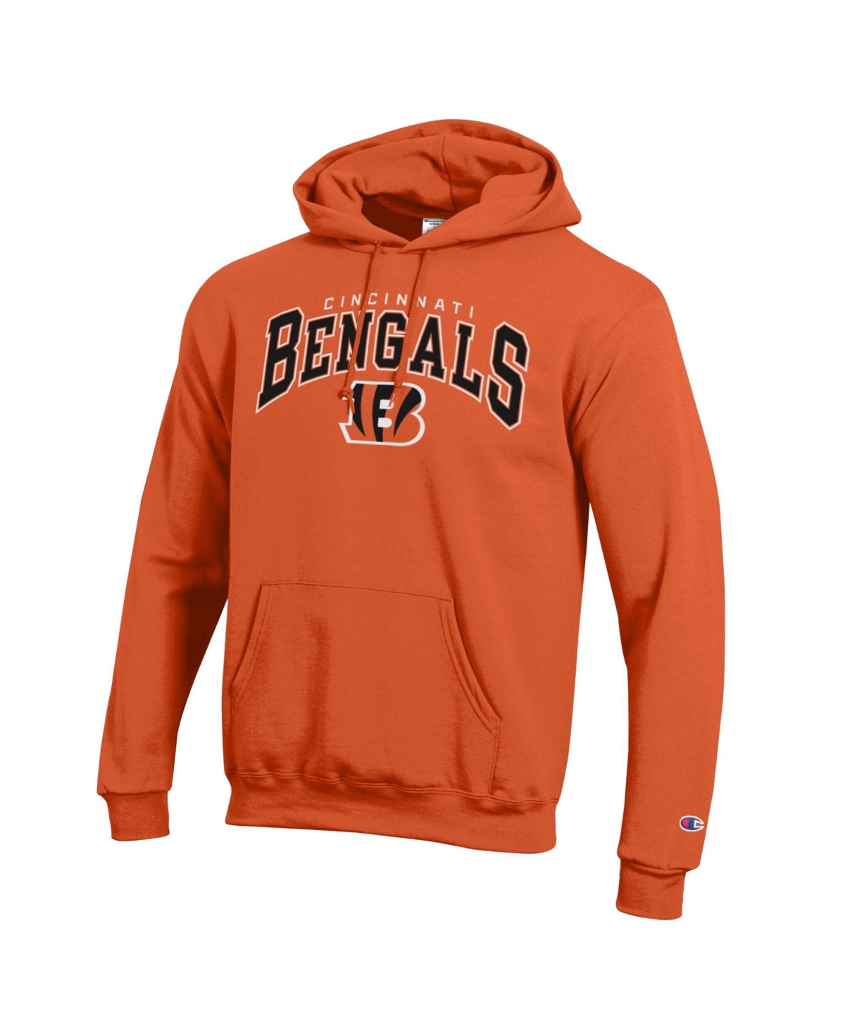 Champion Men's Cincinnati Bengals Powerblend Arch over Logo Fleece-lined Screen Print Hoodie