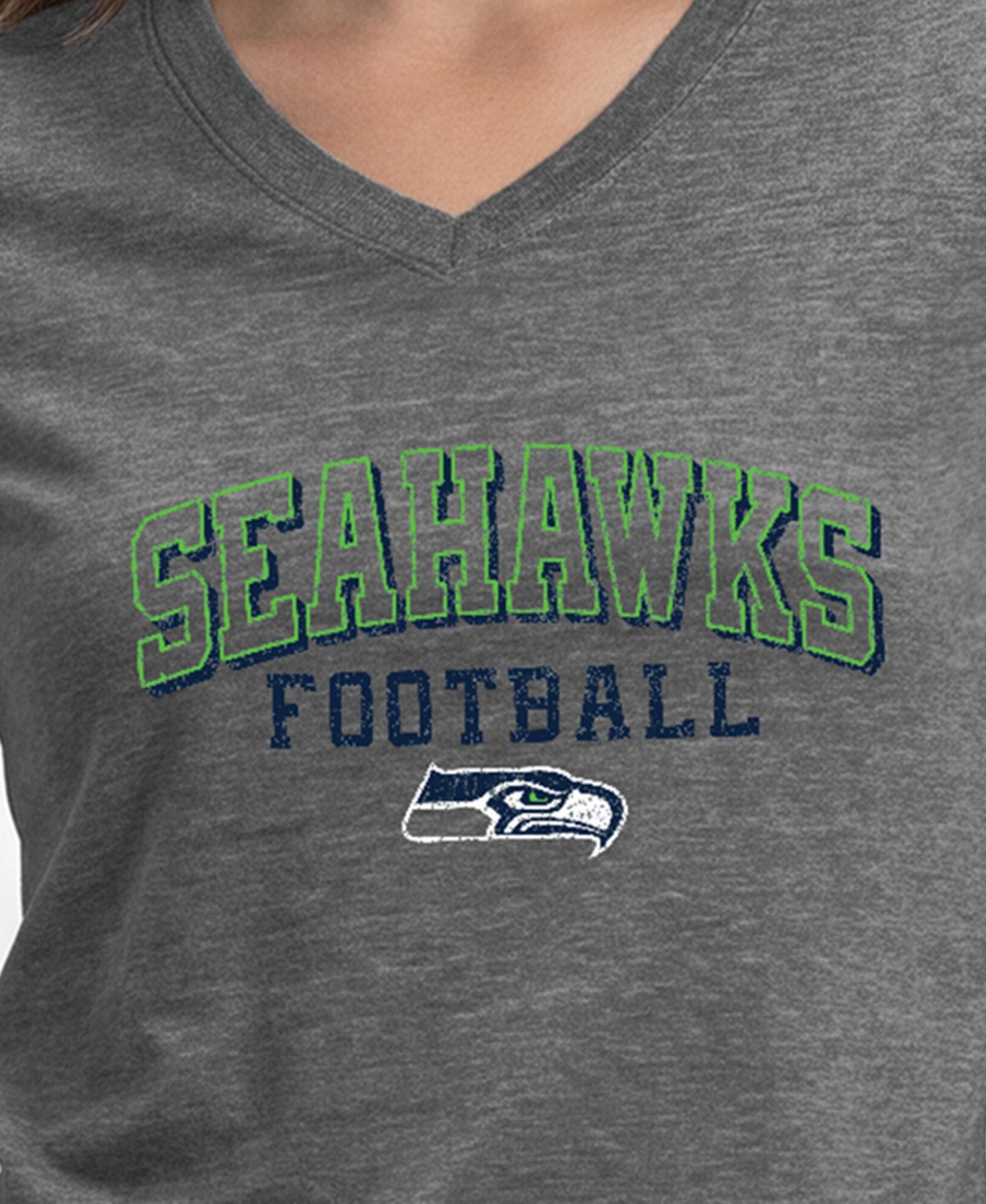Женская футболка Champion Seattle Seahawks Triumph Tri-Blend V-Neck — фото 2