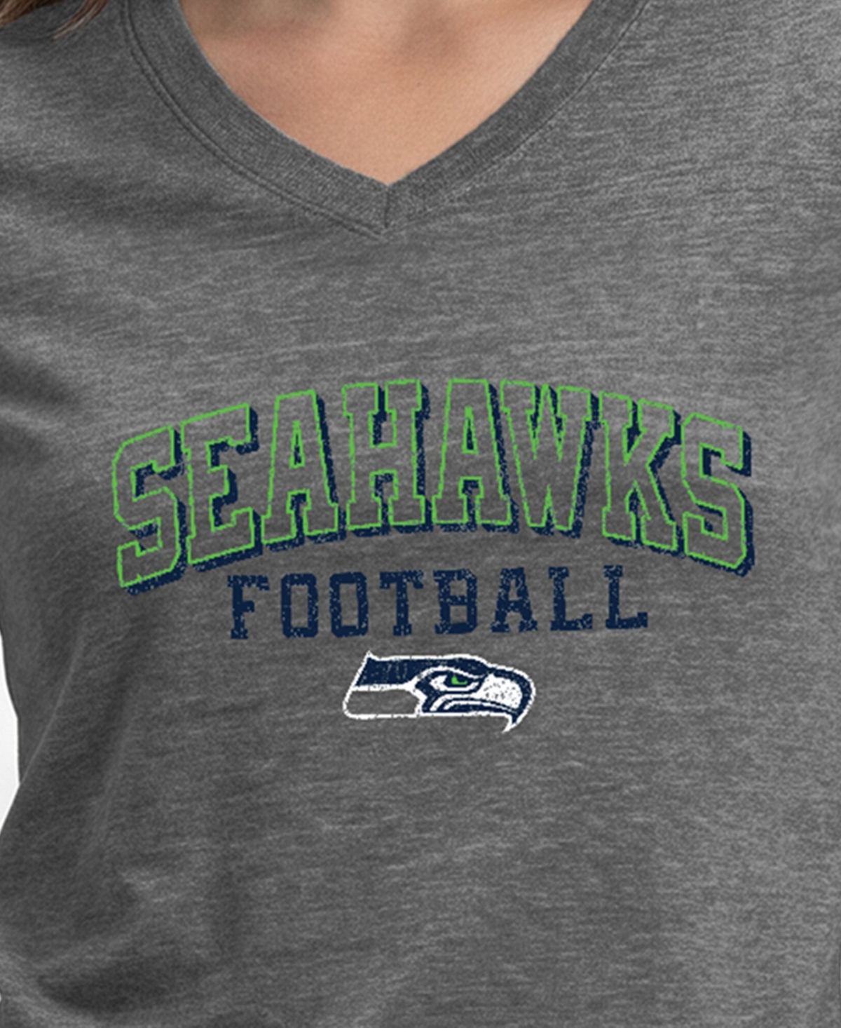 Champion Women's Seattle Seahawks Triumph Tri-Blend V-Neck T-Shirt