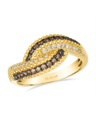 Nude Diamond (1/8 ct. t.w.) & Chocolate Diamond (1/4 ct. t.w.) Ring in 14k Yellow Gold