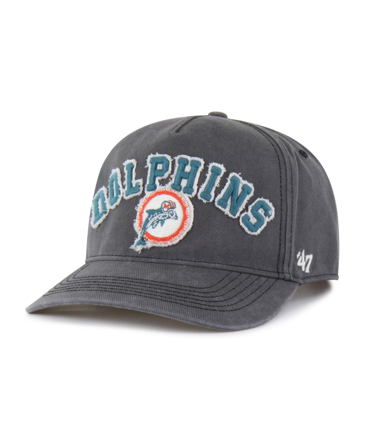 '47 Brand Men's Charcoal Miami Dolphins Throwback Calderwood Well Worn Hitch Adjustable Hat