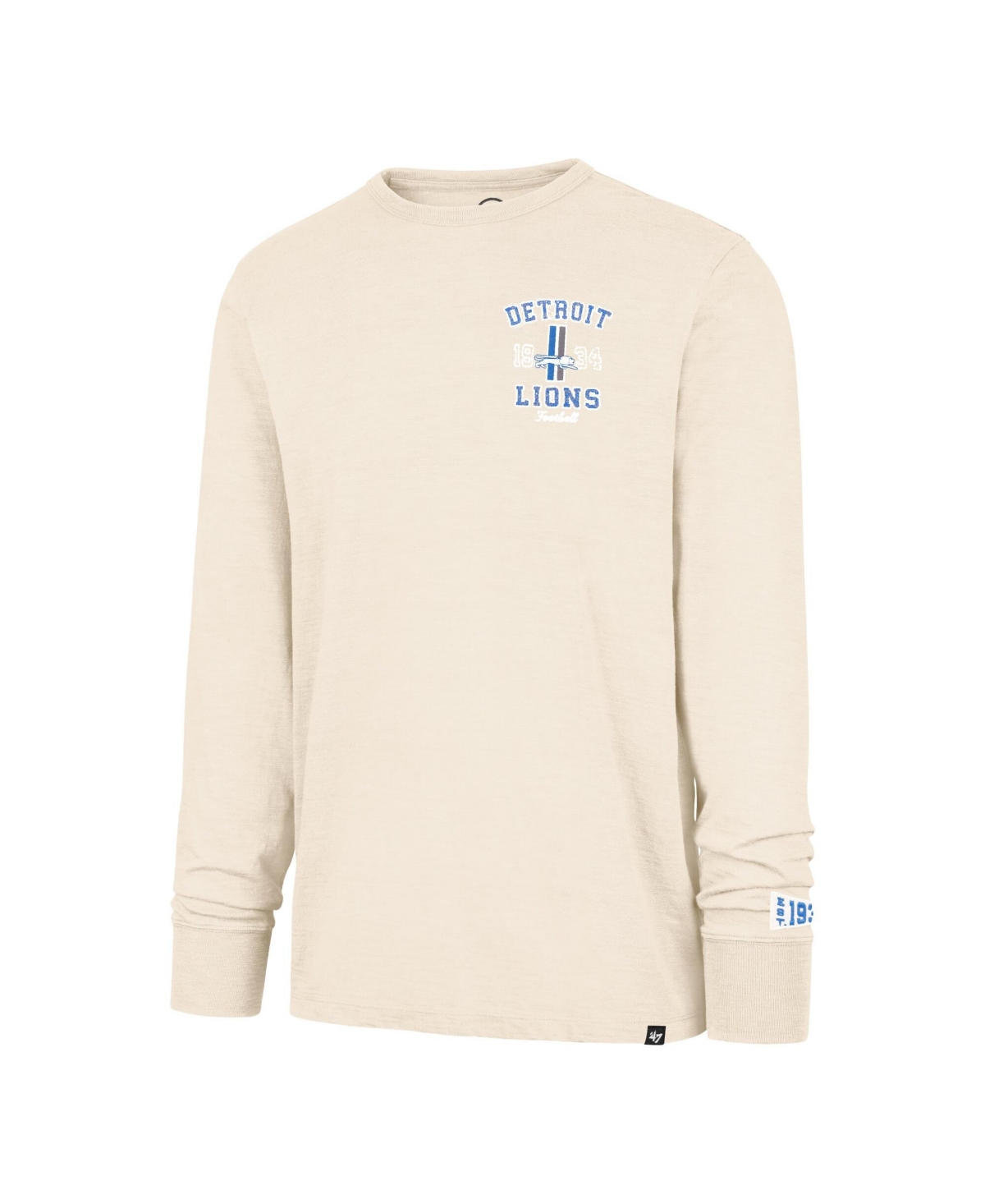 '47 Brand Men's Tan Detroit Lions Heavy Slub Long Sleeve T-Shirt
