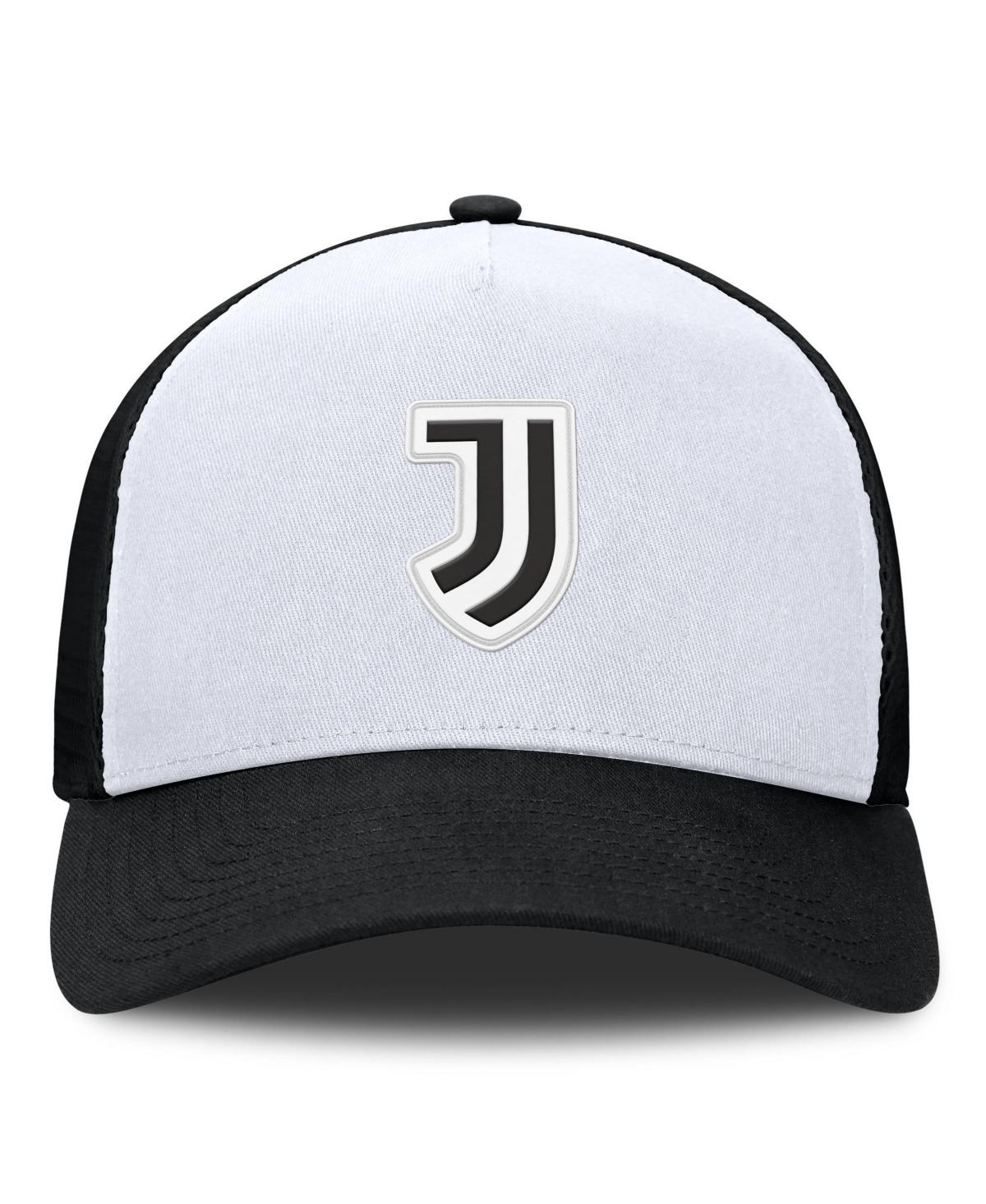 Fanatics Men's White/Black Juventus Clash A-Frame Trucker Adjustable Hat