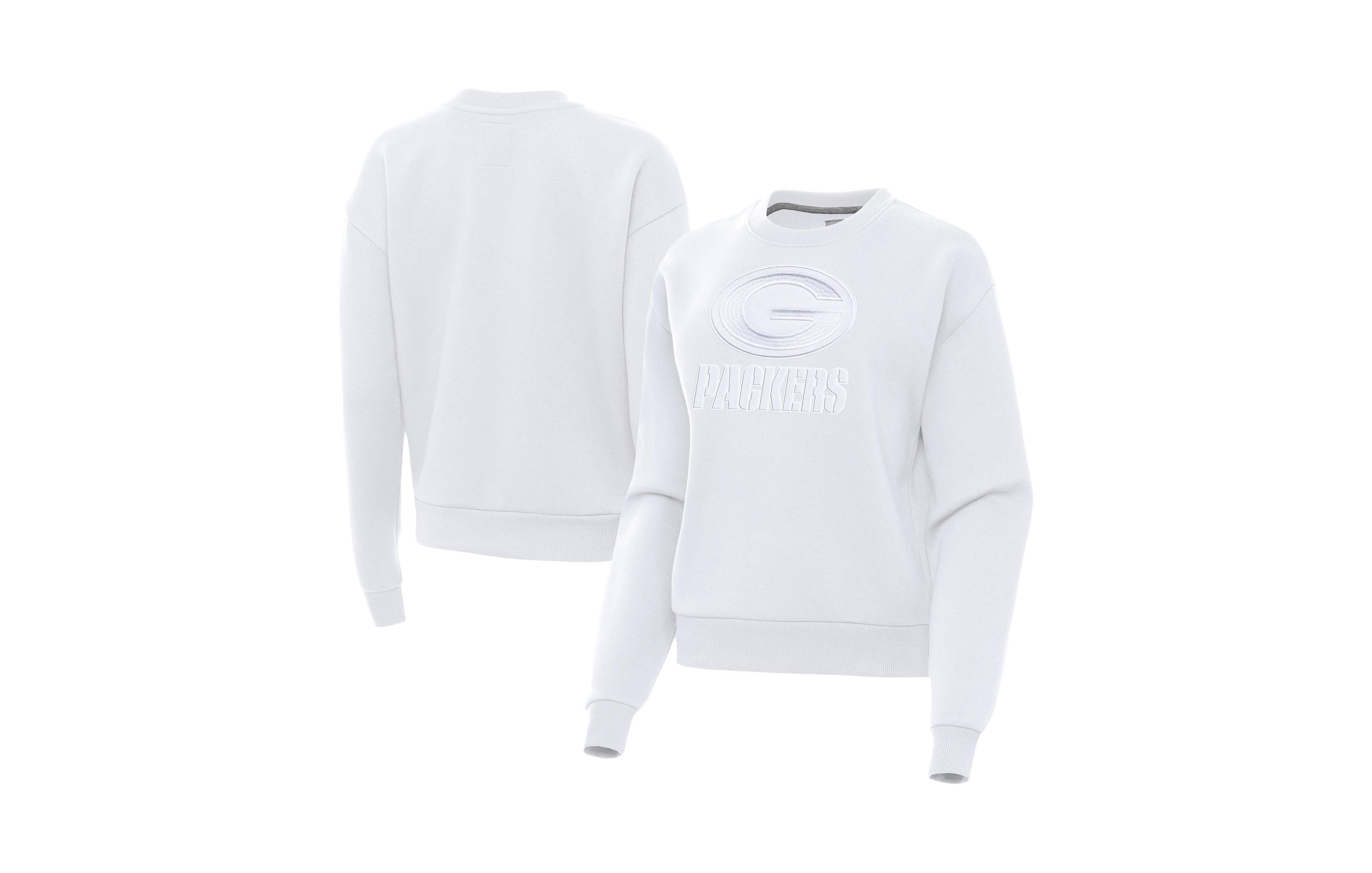 Antigua Women's Green Bay Packers Victory Pullover Dropped-Shoulder Brushed-Back Fleece Sweatshirt