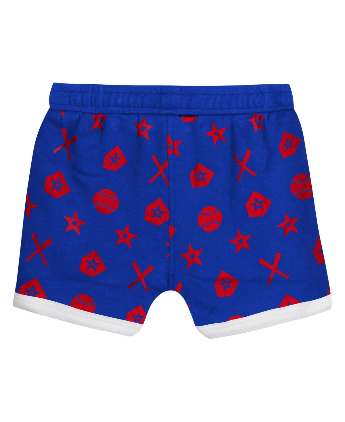 Outerstuff Baby Boys' and Girls' Chicago Cubs On Deck Short-Sleeve Screen Print Bodysuit Shorts Set