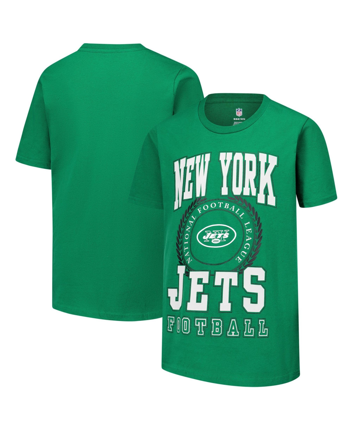 Outerstuff Boys' and Girls' New York Jets Stitched Up Retro Logo T-Shirt - Green