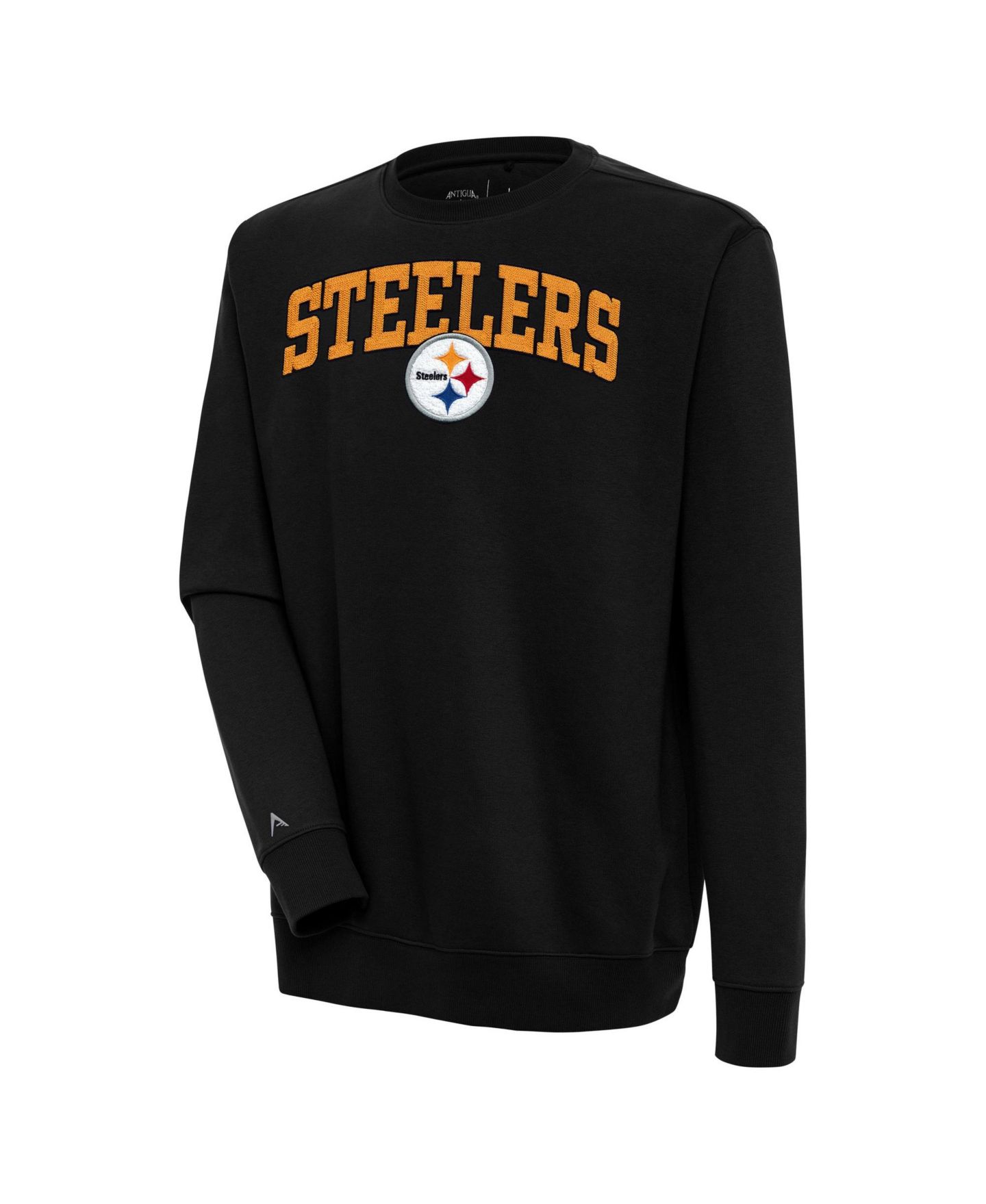 Мужская толстовка Antigua Pittsburgh Steelers Victory Chenille Crew Neck Graphic Pullover — фото 1