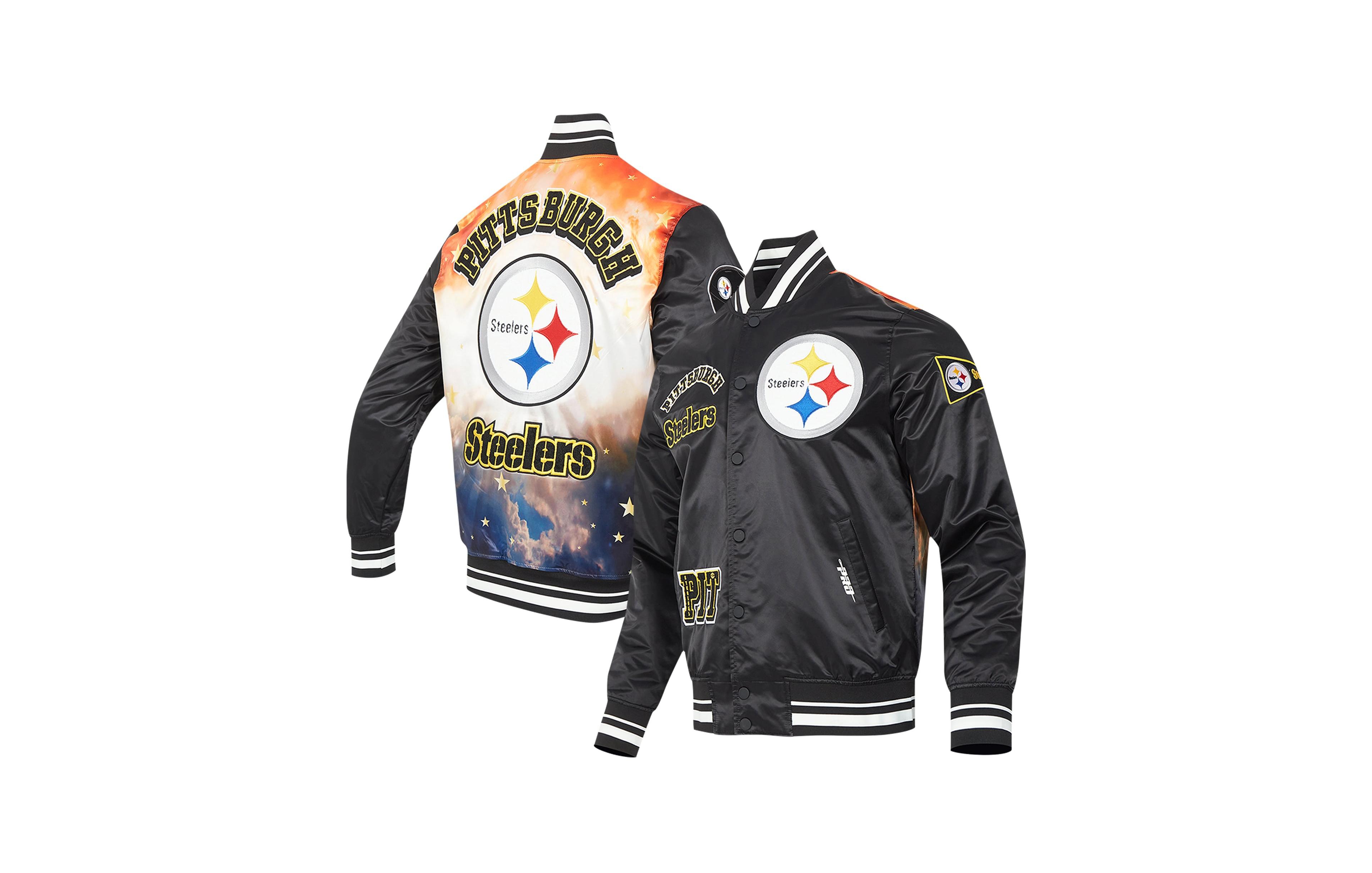 Pro Standard Men's Black Pittsburgh Steelers Sublimated Satin Full-Snap Jacket