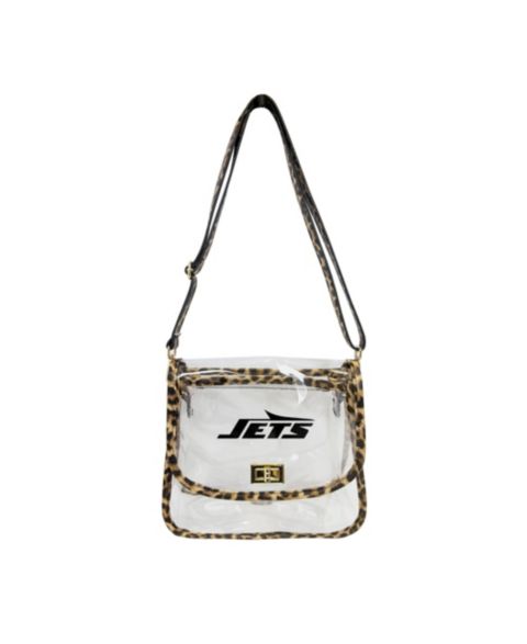 Женская сумка Logo Brands New York Jets Leopard Print Trim Clear Purse