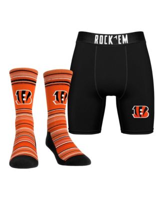 Men's Cincinnati Bengals Four-Way Contour Stretch Boxer Briefs and Crew Socks, 2-Piece Set