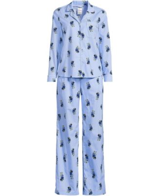 Women's Cotton Long-Sleeve Pajama Top and Pants Set