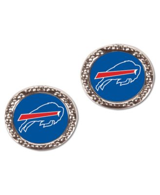 Silver-Tone Buffalo Bills Round Post Earrings