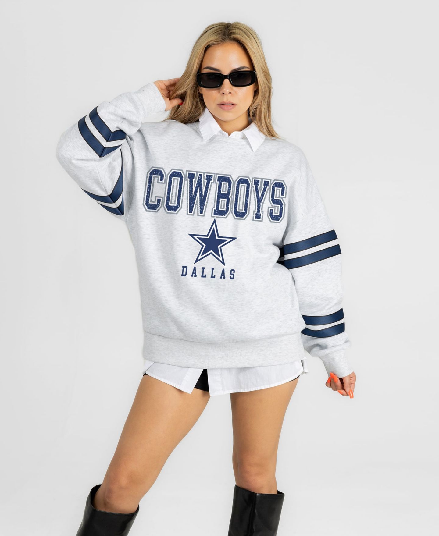 Женская толстовка Gameday Couture Dallas Cowboys Stadium Stripes Oversized Fleece — фото 1
