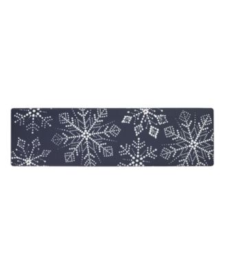 Snowflakes Non-Slip Kitchen Mat, 17.5" x 60"