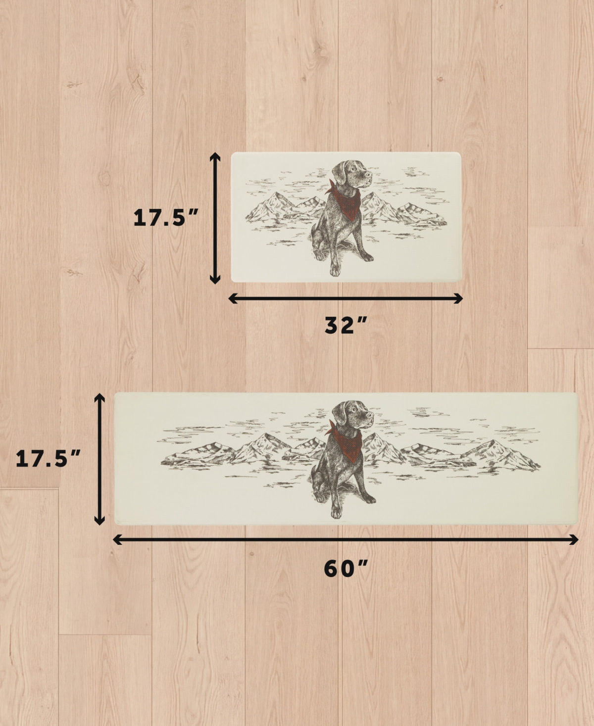 Eddie Bauer Man's Best Friend Non-Slip 2-Piece Kitchen Mat Set