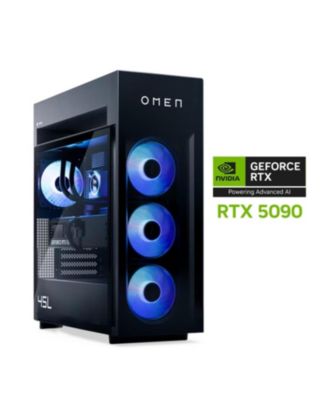 Omen MAX 45L Gaming Tower Desktop, AMD Ryzen 9 9900X3D, RTX 5090, 32GB DDR5, 2TB SSD, Wi-Fi 7, Shadow Black Glass, Win11 Home, Black