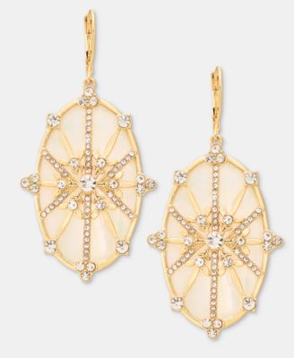 Women's Mother of Pearl and Crystal Gold-Tone Large Snowflake Drop Earrings